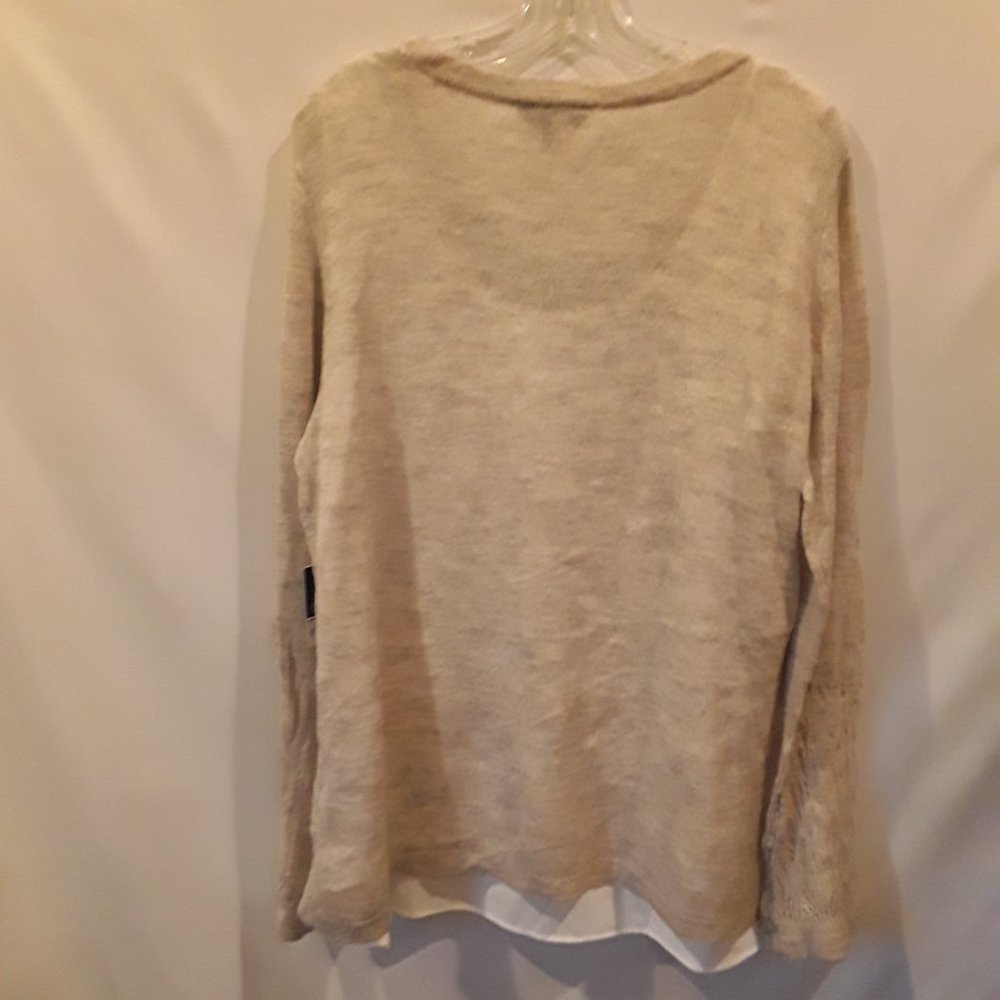 NWT-Vera Wang tan grey heathered sweater and top - Picture 10 of 10